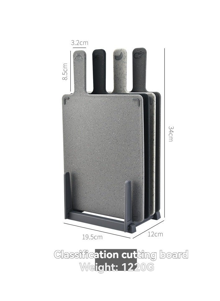 XiuWoo 4-in-1 Durable Kitchen Cutting Board Set with Removable Stand, BPA Free, Multifunctional Classification Cutting Board, Food Safe Plastic for Home and Restaurant Use - Image 3
