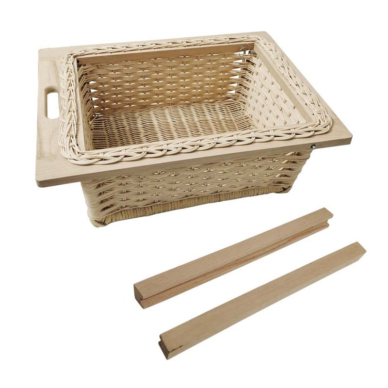 VOLO Beechwood Modular Kitchen Wicker Basket Light Brown 450MM 165 Inch Width with Channel Standard Size 8 Inch Height Length 20 Inch - Image 1