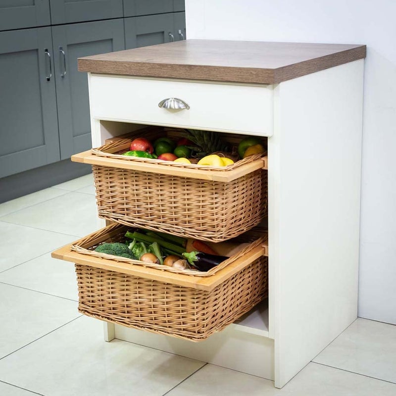 VOLO Beechwood Modular Kitchen Wicker Basket Light Brown 450MM 165 Inch Width with Channel Standard Size 8 Inch Height Length 20 Inch - Image 5