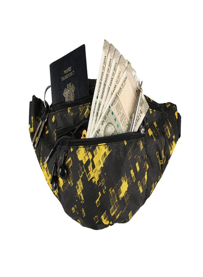MAIZO حقيبة خصر مايزو / حقيبة عادية / حقيبة ظهر / حقيبة صدر / جيب بسحاب / حقيبة سفر أنيقة / متعددة الاستخدامات / للمشي لمسافات طويلة / حقيبة رياضية / حقيبة كتف وصدر كاجوال / حزام قابل للتعديل لركوب الدراجات والجري والمشي لمسافات طويلة، لحمل الهواتف والمفاتيح والبطاقات، مناسبة للفتيات والفتيان والرجال والنساء (لون أصفر مموه) - Image 3