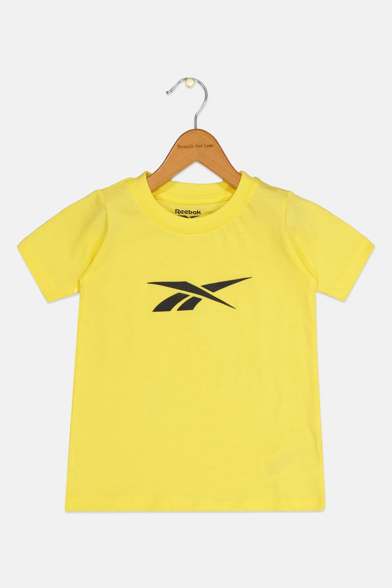 Reebok Toddlers Girl Vector Brand Logo T-Shirt, Yellow - Image 1