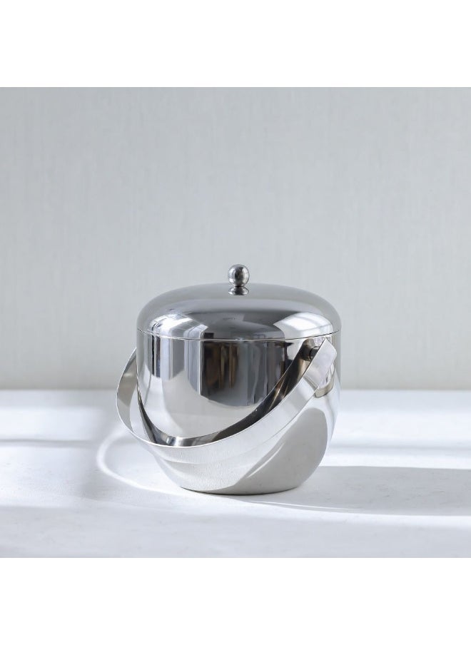 DANUBE HOME - Danube Bar Collection Ice Bucket Silver – Premium Stainless Steel, Elegant Design with Lid & Handle, Perfect for Chilling Ice, Wine, Champagne, Ideal for Home Bars & Parties OD 16 X H 18CM, 1.35L - Image 1