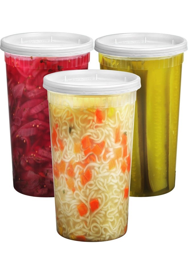JoyServe 32 Oz Deli Food Containers with Lids - (36 Sets) Quart Airtight Plastic Food Storage for Takeout, Meal Prep, To-Go, Soup Freezer Containers with 36 Lids, BPA-Free, Dishwasher, Microwave Safe - Image 5