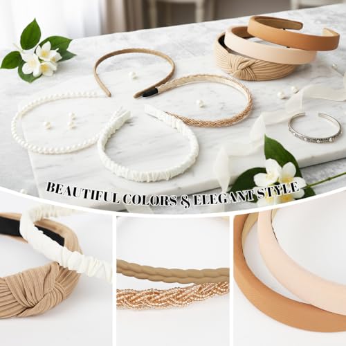 MAYCREATE® 7Pcs Headbands for Women Girls Trendy Non Slip Hairbands Fashion Hair Accessories Multi-style Headband Set - Image 3