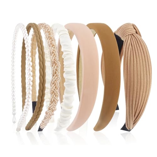 MAYCREATE® 7Pcs Headbands for Women Girls Trendy Non Slip Hairbands Fashion Hair Accessories Multi-style Headband Set - Image 1