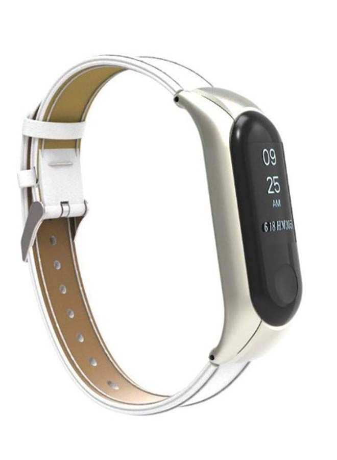 NIBEMINENT Leather Smartwatch Band For Mi 3 White  - Image 3