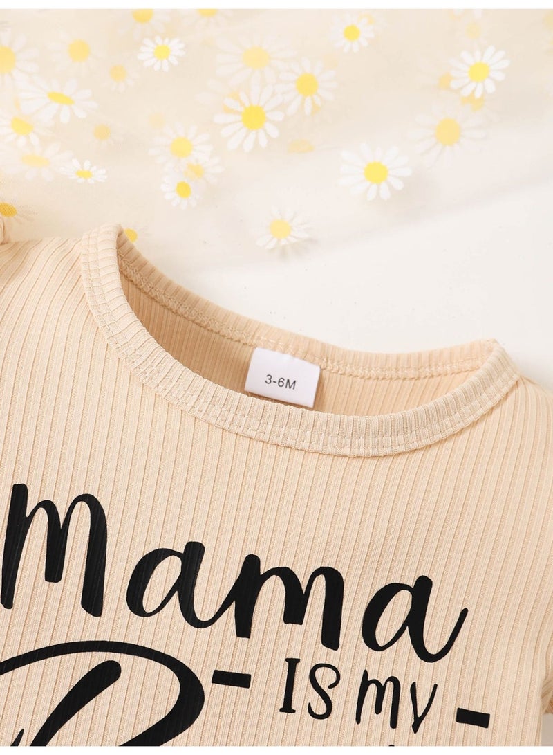 DOOKOO Baby Girl Clothes Set – Newborn Romper with Ruffle Sleeves & Short Denim Skirt, Includes Matching Headband – Cute Infant Summer Outfit - Image 3