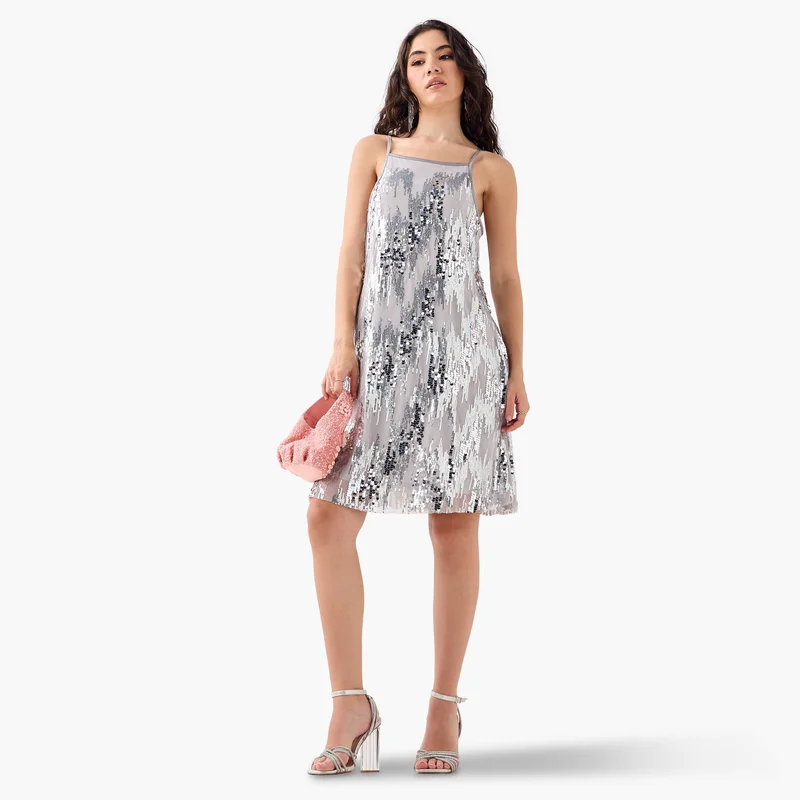 2Xtremz 2Xtremz Sequin Embellished Strappy Dress