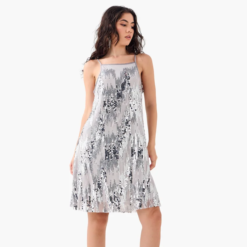 2Xtremz 2Xtremz Sequin Embellished Strappy Dress