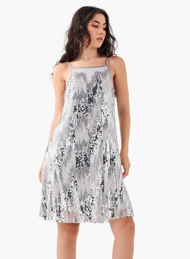 2Xtremz 2Xtremz Sequin Embellished Strappy Dress