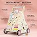 Pithfor Wooden Baby Walker Baby Push Walker Push Walker Toys for Babies Learning to Walk SittoStand with Montessori Sensory Toy Activity Center for Girls Boys - Image 4
