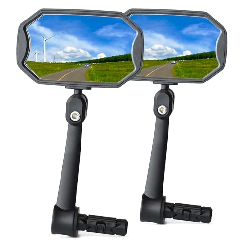 BriskMore Bar End Bike Mirrors, High–Definition Convex Glass Lens for E-Bike Handlebars, Scratch Resistant, Safe Rearview 1 Pair Bicycle Mirror BT-015(Right And Left Side) - Image 1