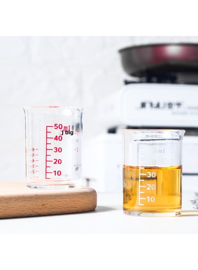 KM.1297 Cuisine Measuring Cup Small Scale Cup High Transparency Plastic Measuring Cup Baking Seasoning Measuring Cup 2 Pack-Color:Item No. 1297-Capacity:51-100ML - Image 2
