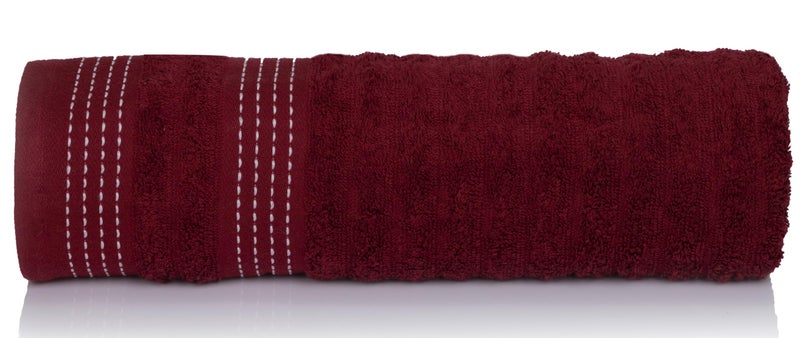 Casa Copenhagen - Egyptian Premium Cotton Elegance 1 Pcs Large Bath Towel (75 X 150cm) Colour : Carbenet Red - Image 1