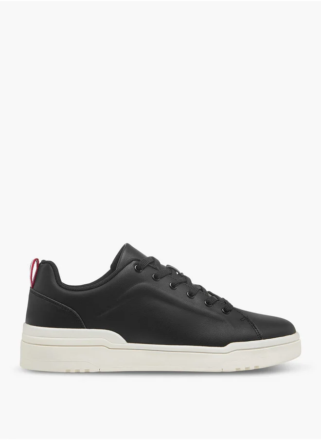 ال بي ال من شو اكسبرس Men's Solid Sneakers with Lace-Up Closure