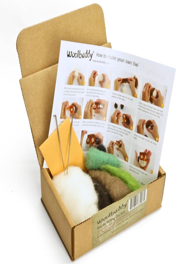Woolbuddy Owl Needle Felting Kit for Beginners - DIY Animal Craft Kit with Wool, Needles & Photo Instructions - Fun Project for Adults & Kids - Image 3