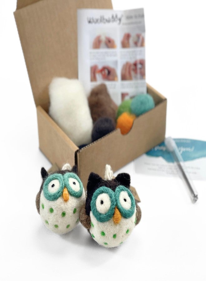 Woolbuddy Owl Needle Felting Kit for Beginners - DIY Animal Craft Kit with Wool, Needles & Photo Instructions - Fun Project for Adults & Kids - Image 2