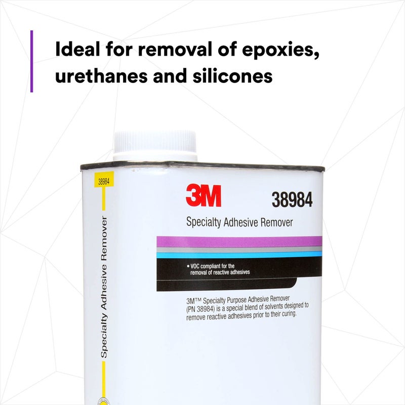 3M Specialty Adhesive Remover 38984, Transparent, Solvent Based, Easy Residue Removal, 1 quart - Image 5