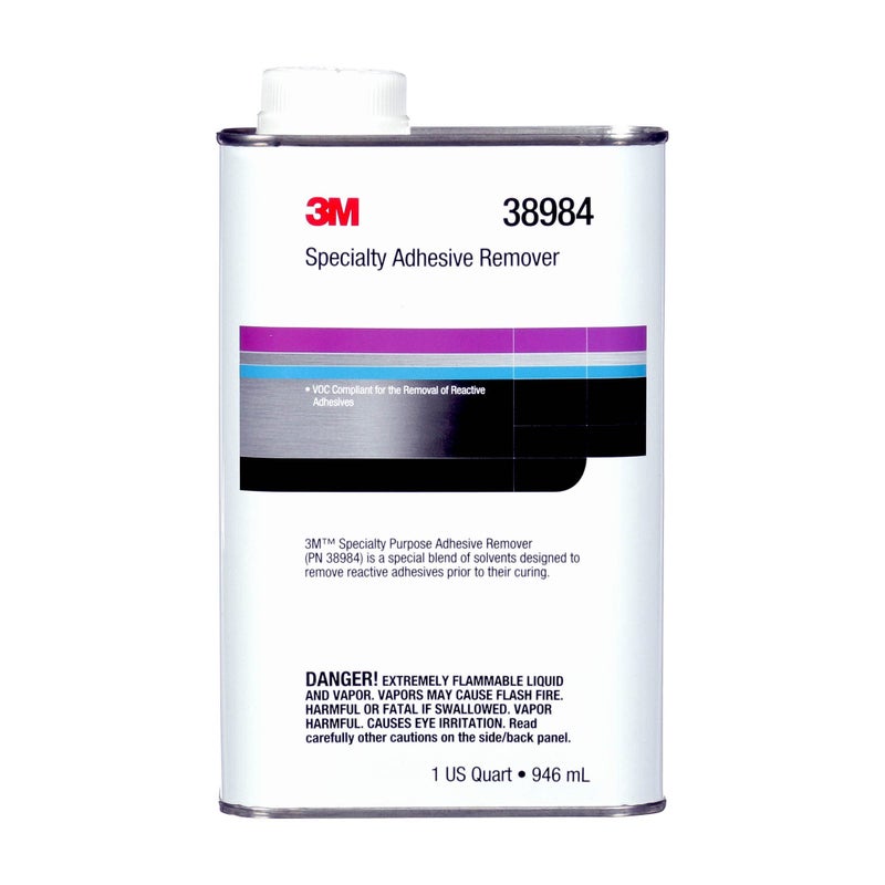 3M Specialty Adhesive Remover 38984, Transparent, Solvent Based, Easy Residue Removal, 1 quart - Image 1