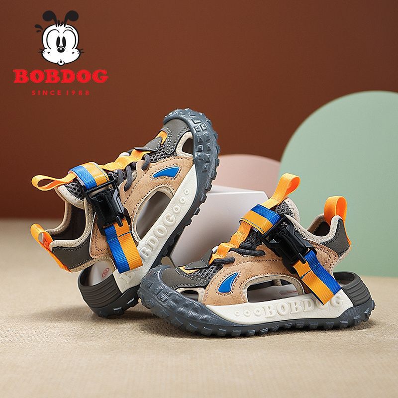 Babudou Boys Sandals 2025 Boys Baotou Hollow Anti-Collision Fashion Soft Sole Children'S Beach Shoes - Image 5