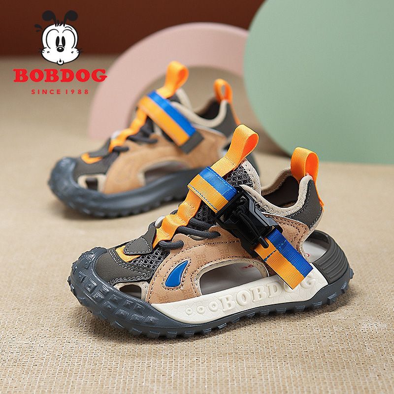 Babudou Boys Sandals 2025 Boys Baotou Hollow Anti-Collision Fashion Soft Sole Children'S Beach Shoes - Image 4