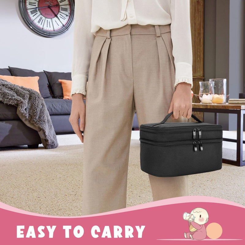 BAFASO Wearable Breast Pump Bag Compatible with Momcozy S12 Pro, Momcozy M5, Elvie Breast Pump, Carrying Case for Wearable Breast Pump and Extra Parts, Black - Image 4