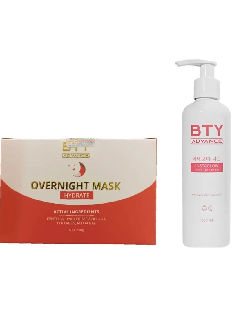 BTY Advance Overnight Mask 250g + Instaglow Tone Up Cream 200mL