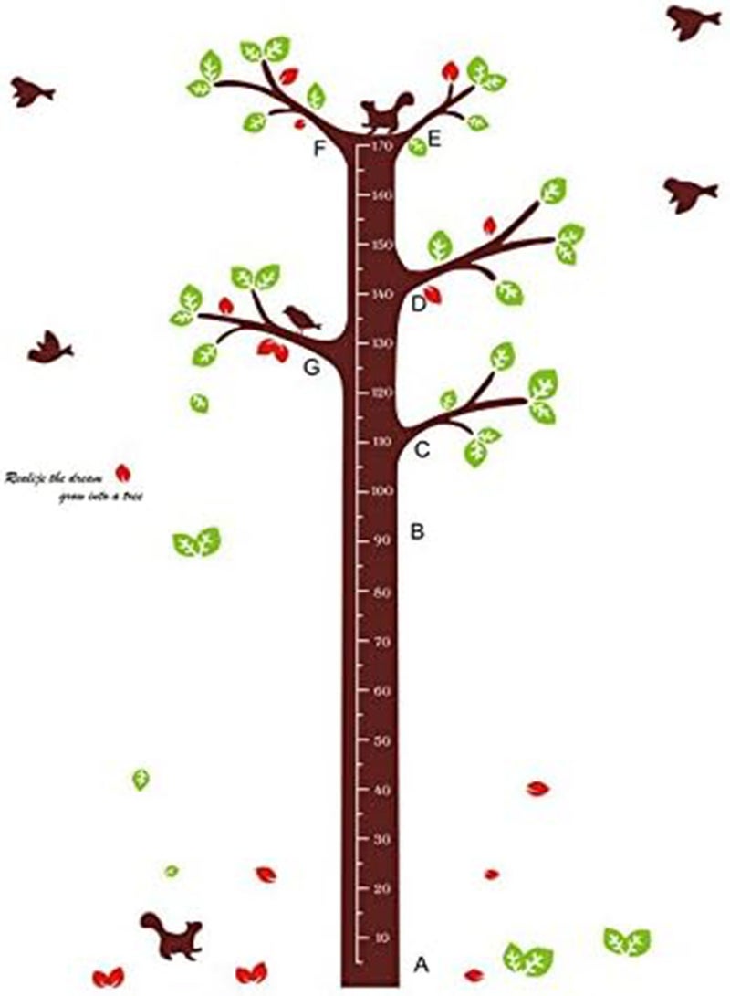 GGOOT Removable Wiederverwandbares Height Wall Picture in Animal Design Series Cartoon Animal Baby Height Chart Measure Decal for Living Room and Bedroom Decoration Wall Sticker Wall Paper Wall sticker in Various Sizes and Designs, Multi-Coloured - Image 3