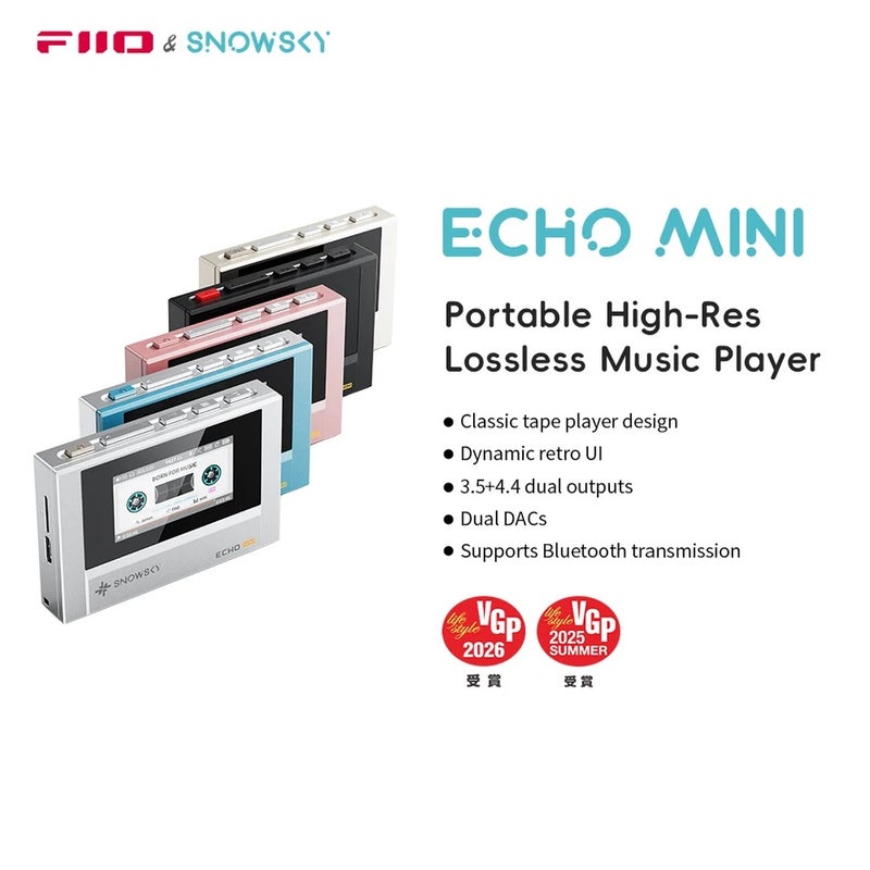 FiiO SnowSky Echo Mini HiFi Bluetooth MP3 Pure Music Player, 15Hours Playback, 3.5mm/4.4mm Headphones Output, Black - Image 2