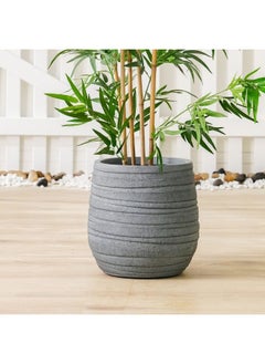 Fiber Clay Pot With Ribbon Design Outdoor Plants Pot Garden Decor| Decorative Planters For Home Garden 32x32x32 cm - Dark Grey 231202708947 - pzsku/Z2E5DC2973E8DC6F3986EZ/45/_/1730975188/8039fa87-2645-4ea8-a481-0e40d6f94a1c