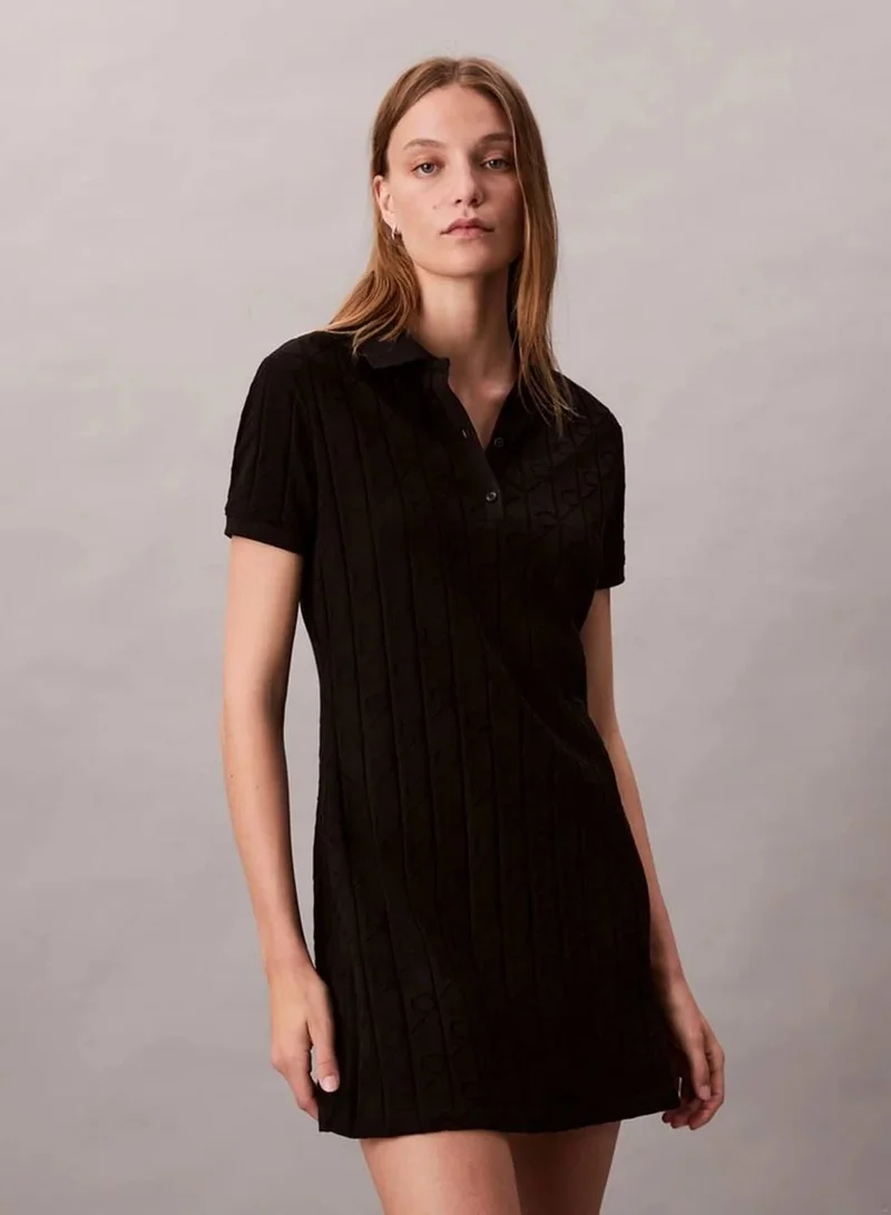 Logo Jacquard Polo Dress