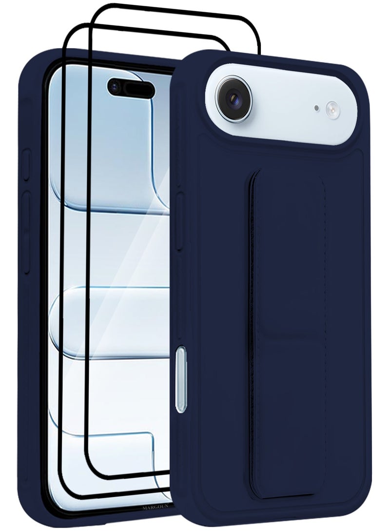 CATANES 3 Packs Premium PU Leather Case for iPhone 17 Air with Stand Function Shockproof and Anti Scratch Finger Grip with Two 3D Screen Protector - Image 1