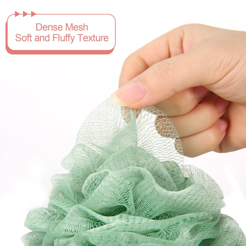 GoWorth Loofah Sponge Pack of 4, Deep Cleansing Body Scrubber for Shower, Exfoliating Bath Sponge with Handle for Women and Men (001, 50g) - Image 3