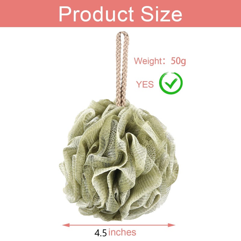 GoWorth Loofah Sponge Pack of 4, Deep Cleansing Body Scrubber for Shower, Exfoliating Bath Sponge with Handle for Women and Men (001, 50g) - Image 2