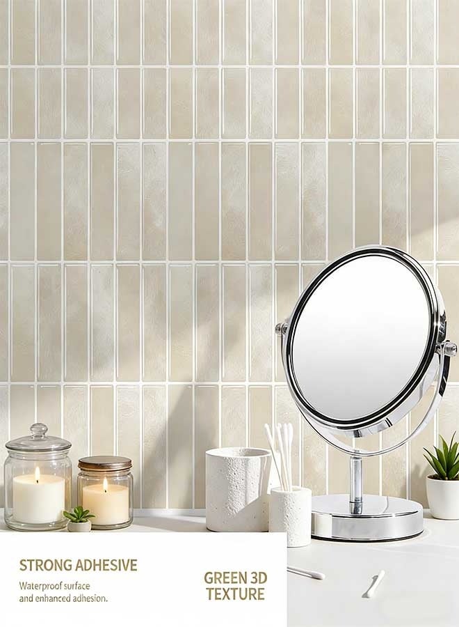 رَوَائِد بلاط خلفية للمطبخ قابل للتقشير واللصق، 5 صفائح ثلاثية الأبعاد ذاتية اللصق، بلاط لاصق للجدران في المطبخ والحمام، مقاس 23 × 29 سم - Image 2