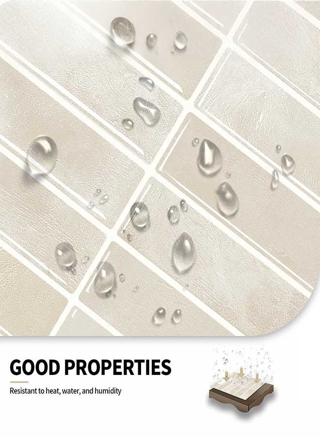 رَوَائِد بلاط خلفية للمطبخ قابل للتقشير واللصق، 5 صفائح ثلاثية الأبعاد ذاتية اللصق، بلاط لاصق للجدران في المطبخ والحمام، مقاس 23 × 29 سم - Image 3