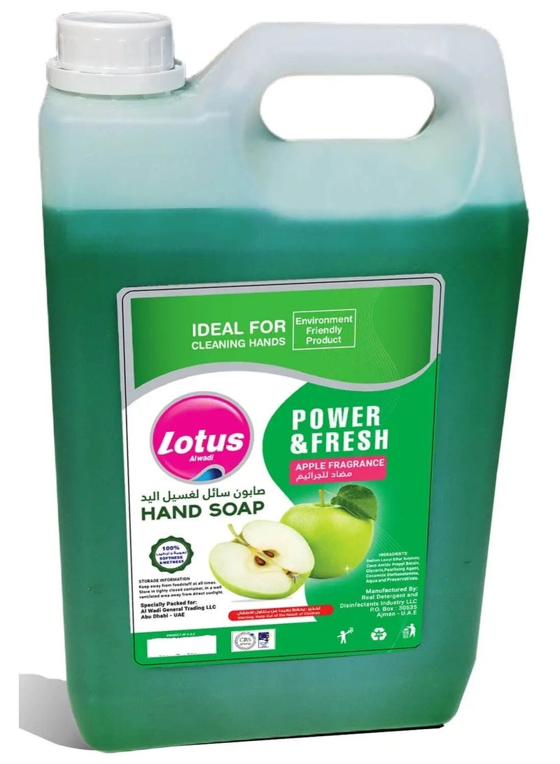 Lotus Power & Fresh Liquid Hand Wash Apple Fragrance 5 L  - Image 1