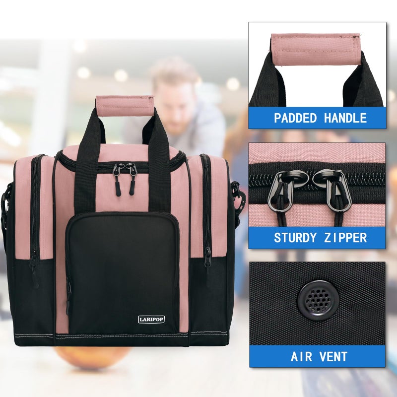 LARIPOP Bowling Ball Bag - Single Ball Tote with Padded Holder - Fits Shoes up to Men's Size 14 - Bowling Accessories - Image 4