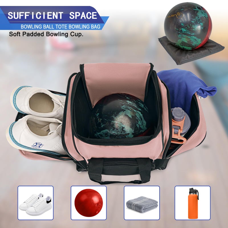 LARIPOP Bowling Ball Bag - Single Ball Tote with Padded Holder - Fits Shoes up to Men's Size 14 - Bowling Accessories - Image 3