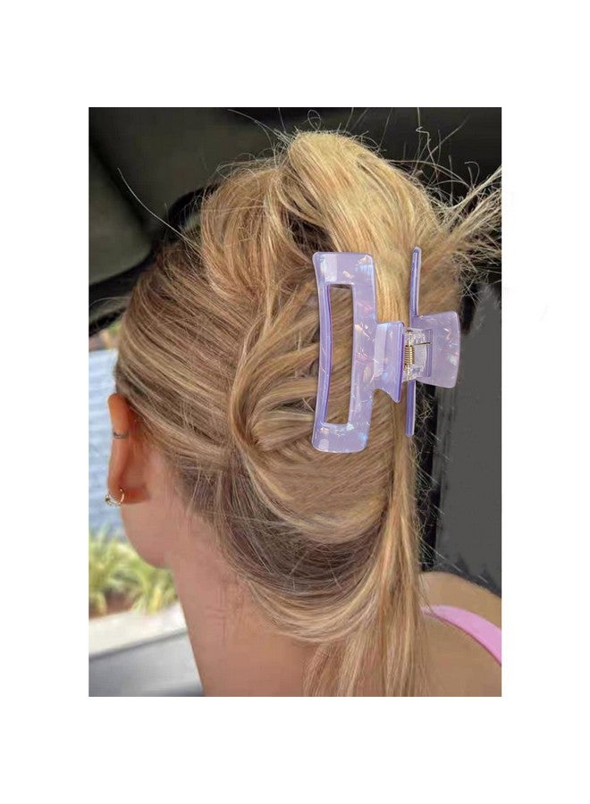 MagicSky 10 Pcs Hair Claw Clips For Women, Opal Marble Tortoise Acrylic Large Clip For Thick Thin Hair, 90'S Cute Butterfly Barrettes Pins, Aesthetic Styling Accessories For Girls-Rectangle - Image 5