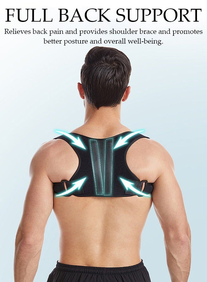 DUNISO Posture Corrector for Women and Men, Back Brace Fully Adjustable & Comfy,Scoliosis and Hunchback Correction,  Shoulder Support & Neck Tension Relief, Breathable Upper Back Straightener - Image 3
