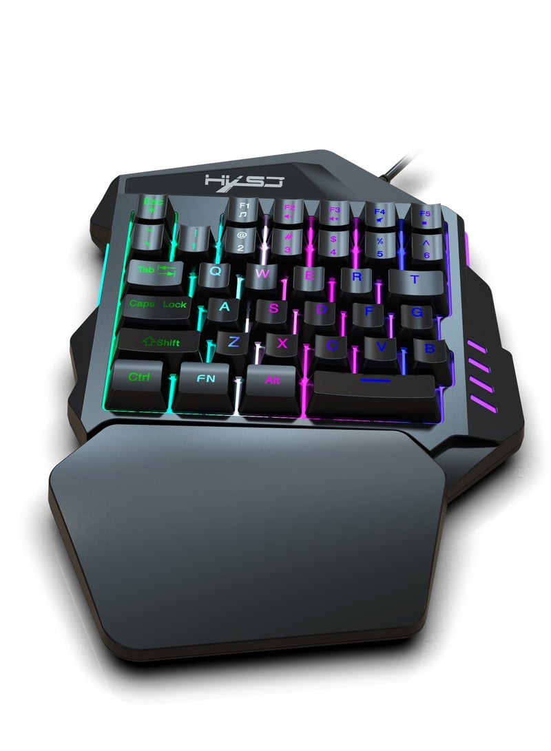 One-handed luminous keyboard left-hand set small mini portable - Image 3