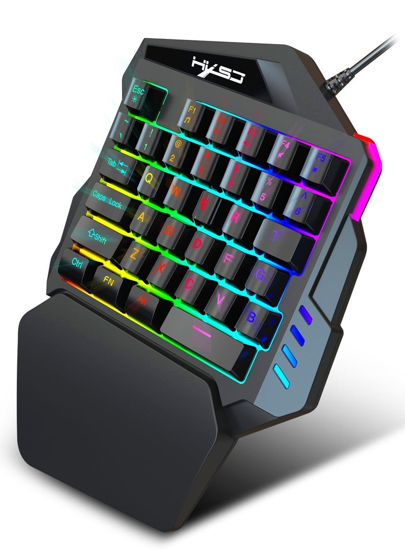 One-handed luminous keyboard left-hand set small mini portable - Image 2