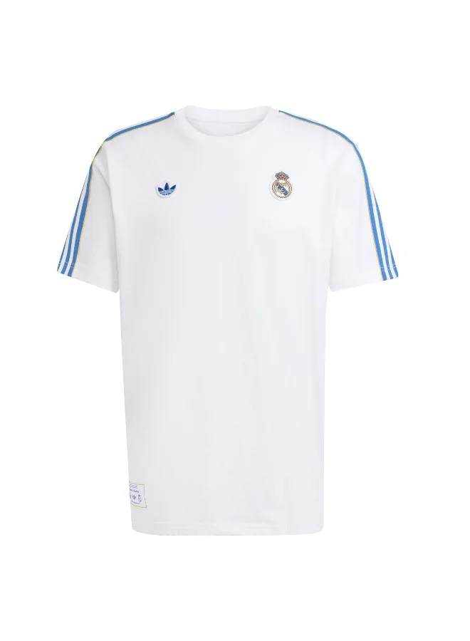 Adidas Real Icon Tee White Football T-Shirts For Men XS