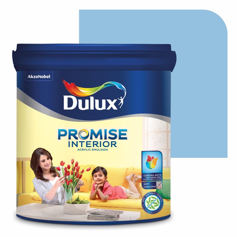 Dulux Promise Interior Emulsion Paint (1L, Blue Collar) | Wall paint with Chroma Brite Technology for brighter longer-lasting colors | Rich finish | Anti-chalk | Water-based | 3-year warranty - Image 4