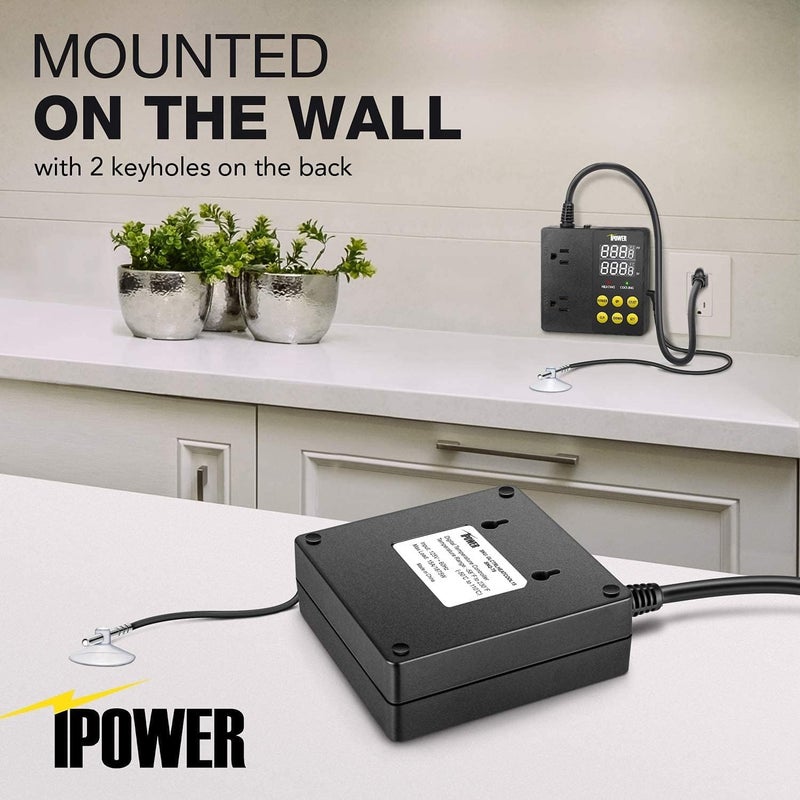 iPower Professional Digital Heating and Cooling Temperature Controller for Seed Germination Reptiles and Brewing Breeding Fermenter Greenhouse Grow Tent 1875W - Image 5