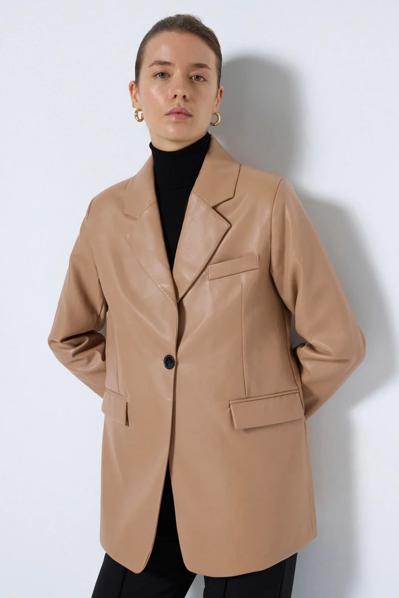 Touche Blazer Leather Jacket