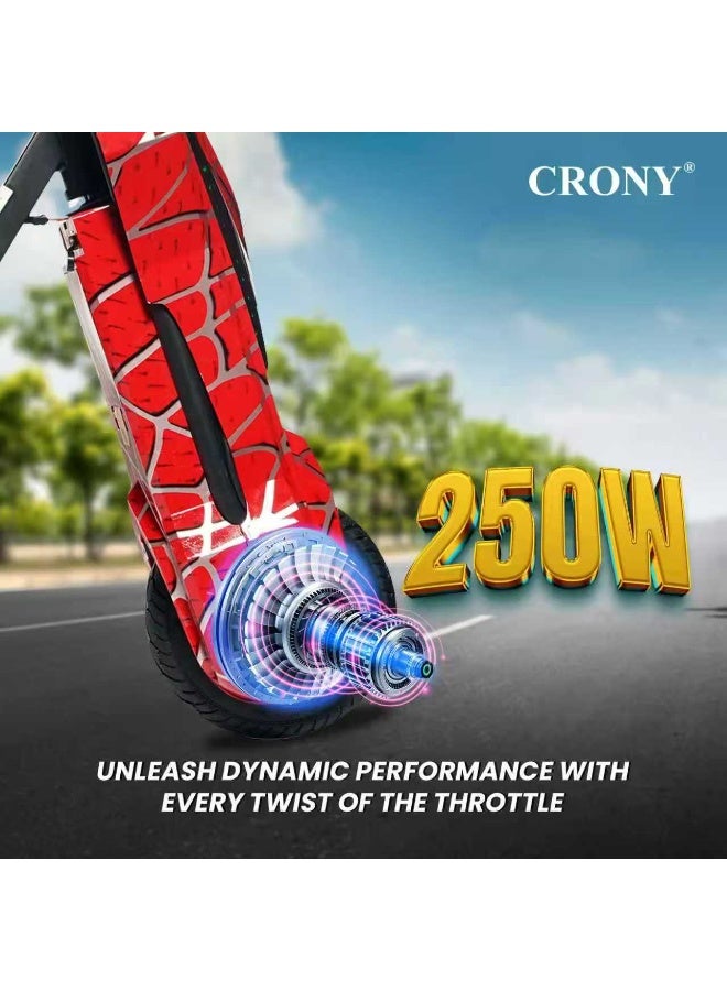 CRONY JL009-8-02 6.5-Inch Electric V-Type Drift Car for Kids | Rechargeable Ride-On Drift Scooter | 4–6 Km/h Speed | Durable Plastic & Metal Build | Outdoor Fun with Safety and Stability-Spider Man Theme - Image 5