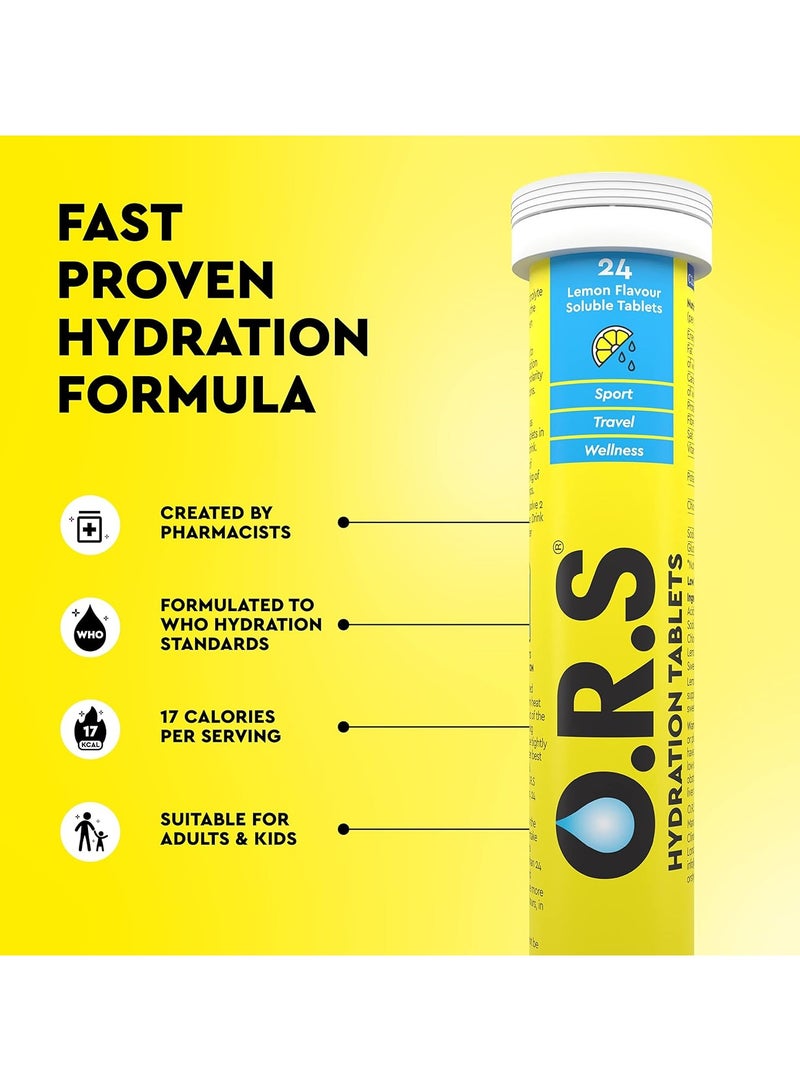 O.R.S Hydration Tablets - Natural Lemon Flavor - 24 Count Pack - Image 2