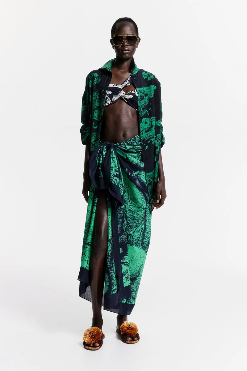 H&M Patterned cotton scarf